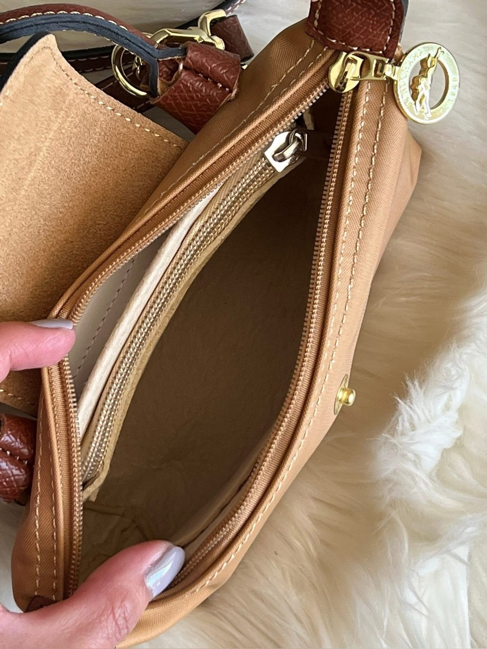 Longchamp XS Le Pliage Original Pouch with Strap - Picture 12 of 14